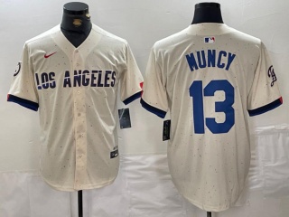 Los Angeles Dodgers #13 Max Muncy City Connect Cool Base Jersey White