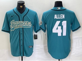 Jacksonville Jaguars #41 Josh Allen Baseball Jersey Teal