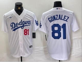 Los Angeles Dodgers #81 Victor Gonzalez Limited Players Jersey White