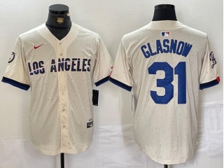 Los Angeles Dodgers #31 Tyler Glasnow City Connect Cool Base Jersey White