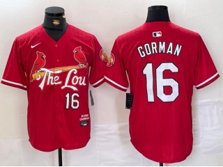 St. Louis Cardinals #16 Nolan Gorman 2024 City Connect Limited Player Jersey Red