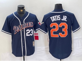 San Diego Padres #23 Fernando Tatis Jr. Throwback Jersey Navy Blue