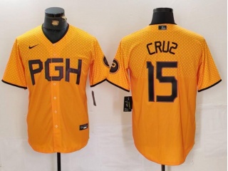 Pittsburgh Pirates #15 Oneil Cruz City Cool Base Jersey Yellow