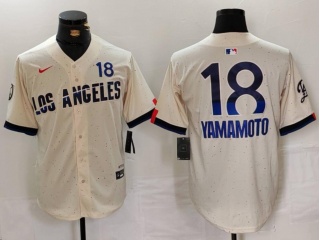 Los Angeles Dodgers #18 Yoshinobu Yamamoto City Connect Limited Players Jersey White