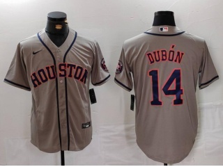 Houston Astros #14 Mauricio Dubón Cool Base Jersey Grey