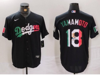 Los Angeles Dodgers #18 Yoshinobu Yamamoto Special Mexico Jersey Black