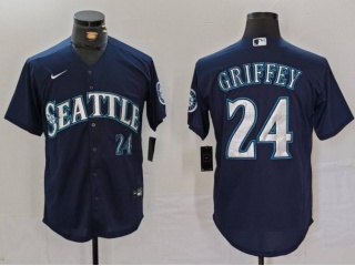 Seattle Mariners #24 Ken Griffey Jr Limited Players Jerseys Navy Blue