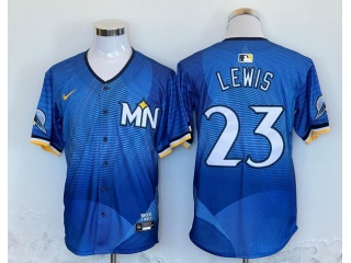 Minnesota Twins #23 Cory Lewis city Connect Jersey Blue