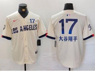 Los Angeles Dodgers #17 大谷翔平 City Connect Limited Players Jersey White