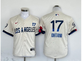 Youth Los Angeles Dodgers #17 Shohei Ohtani City Connect Limited Players Jersey White