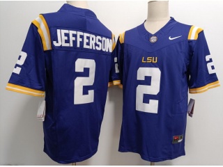 LSU Tigers #2 Justin Jefferson Limited Jersey Purple