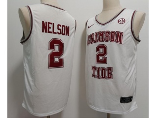 Alabama Crimson Tide #2 Grant Nelson Basketball Jersey White