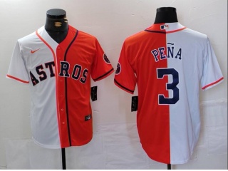 Houston Astros #3 Jeremy Pena Split Jersey White/Orange