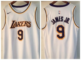 Los Angeles Lakers #9 Bronny James Jr. Jersey White