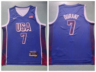 Team USA #7 Kevin Durant 2024 Paris Olympics Jersey Blue