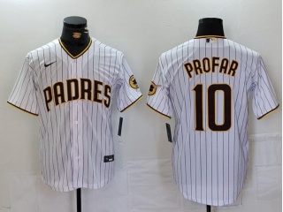 San Diego Padres #10 Jurickson Profar Pinstripes Cool Base Jersey White