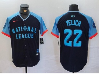 Milwaukee Brewers #22 Christian Yelich 2024 MLB All-Star Game Limited Player Jersey Navy Blue