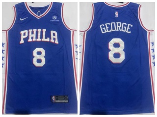 Philadelphia 76ers #8 Paul George Jersey Blue