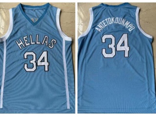 Hellas #34 Giannis Antetokounmpo Paris 2024 Olympics Jersey Blue 