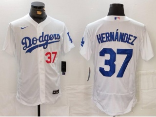 Los Angeles Dodgers #37 Teoscar Hernández Flexbase Jersey White