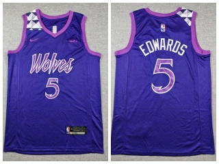 Minnesota Timberwolves #5 Anthony Edwards City Jersey Purple