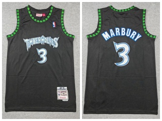 Minnesota Timberwolves #3 Stephon Marbury Throwback Jersey Black