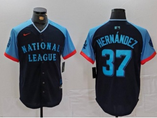 Los Angeles Dodgers #37 Teoscar Hernández 2024 MLB All-Star Game Limited Player Jersey Navy Blue
