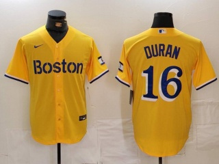 Boston Red Sox #16 Jarren Duran City Connect Cool Base Jersey Yellow