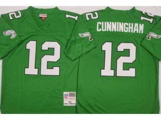 Philadelphia Eagles #12 Randall Cunningham 1990 Throwback Jersey Kelly Green