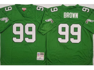 Philadelphia Eagles #99 Jerome Brown 1990 Throwback Jersey Kelly Green