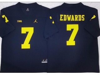 Michigan Wolverines #7 Donovan Edwards Vapor Limited Jersey Navy Blue