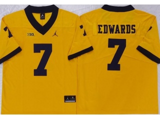 Michigan Wolverines #7 Donovan Edwards Vapor Limited Jersey Yellow