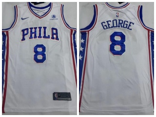 Philadelphia 76ers #8 Paul George Jersey White