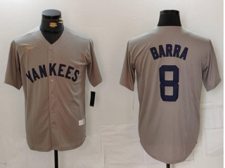 New York Yankees #8 Yogi Berra Nike Cooperstown Collection Player Jersey Grey