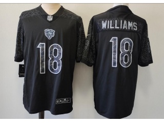 Chicago Bears #18 Caleb Williams RFLCTV Limited Jersey Black