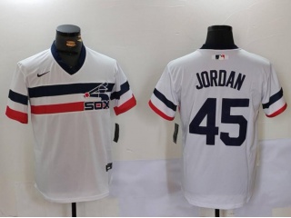 Chicago White Sox #45 Michael Jordan 2024 New Style Cooperstown Collection Jersey White