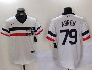 Chicago White Sox #79 Jose Abreu 2024 New Style Cooperstown Collection Jersey White