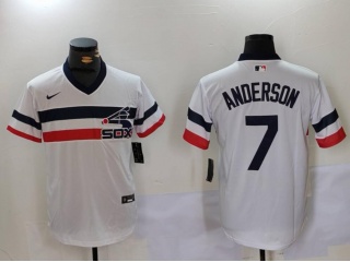 Chicago White Sox #7 Tim Anderson 2024 New Style Cooperstown Collection Jersey White