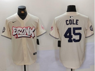 Bronx x New York Yankees #45 Gerrit Cole Jersey Cream