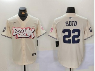 Bronx x New York Yankees #22 Juan Soto Jersey Cream