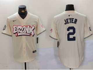 Bronx x New York Yankees #2 Derek Jeter Jersey Cream