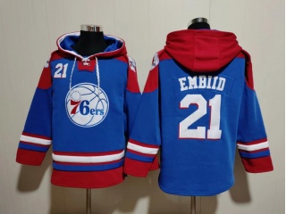 Philadelphia 76ers #21 Joel Embiid Hoodie Blue