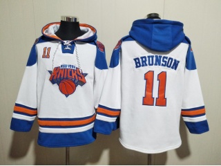 New York Knicks #11 Jalen Brunson Hoodie White