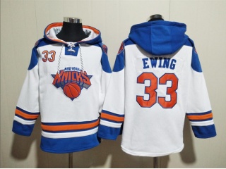 New York Knicks #33 Patrick Ewing Hoodie White