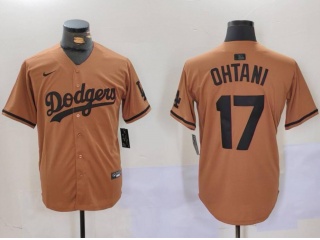 Los Angeles Dodgers #17 Shohei Ohtani Salute to Service Limited Jersey Brown