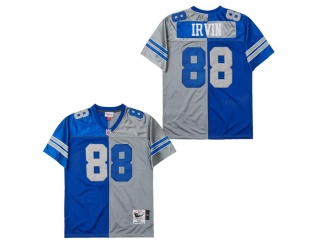 Dallas Cowboys #88 Michael Irvin Split Throwback Jersey Blue/Grey