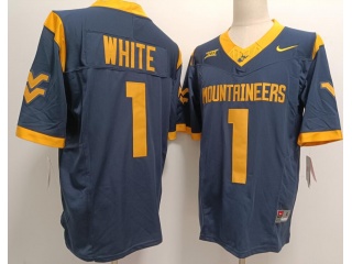 West Virginia Mountaineers #1 Jahiem White F.U.S.E Limited Jersey Navy Blue