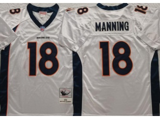 Denver Broncos #18 Peyton Manning Throwback Jersey White