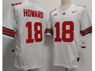 Ohio State Buckeyes #18 Will Howard  F.U.S.E Jersey White