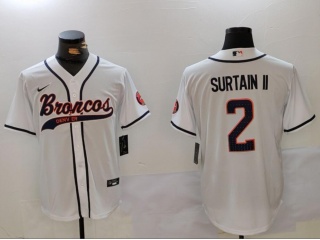 Denver Broncos #2 Pat Surtain Baseball Jersey White